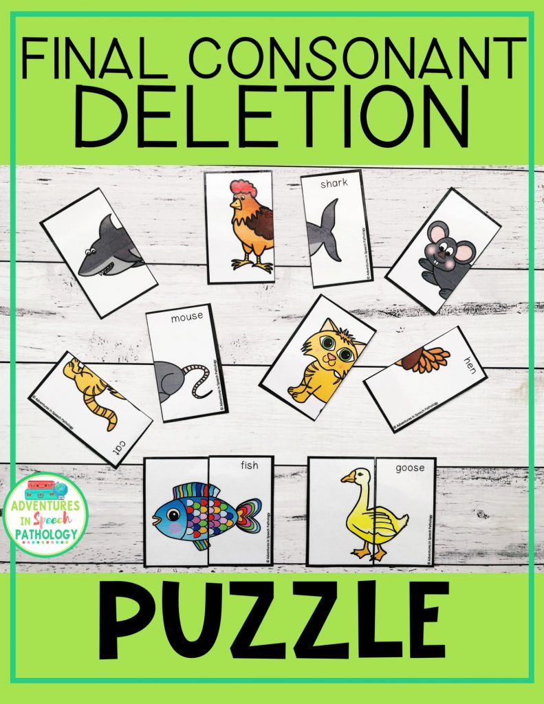 Puzzles for final consonant deletion