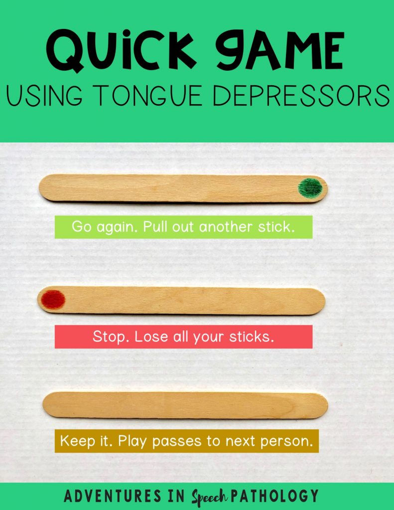 Quick game with tongue depressors