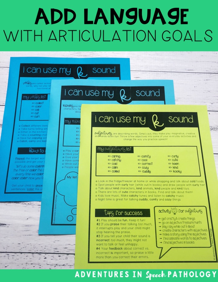Add language with articulation goals