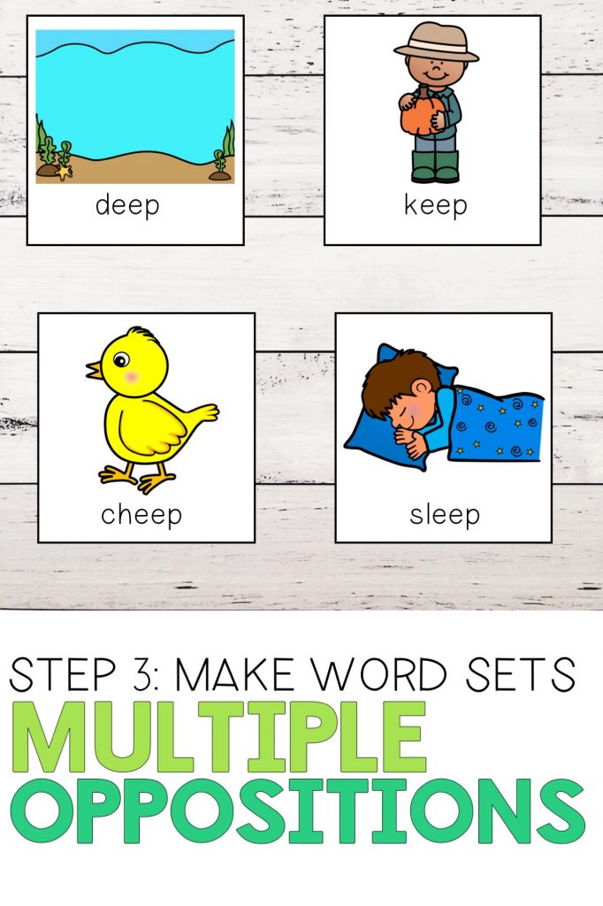 Make word sets for multiple oppositions