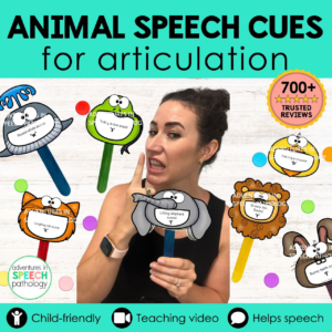 animal speech sound cue cards for articulation