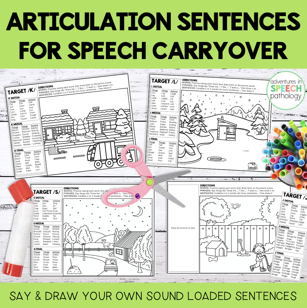 Articulation Sentences & Stories for Speech Carryover - Adventures in  Speech Pathology