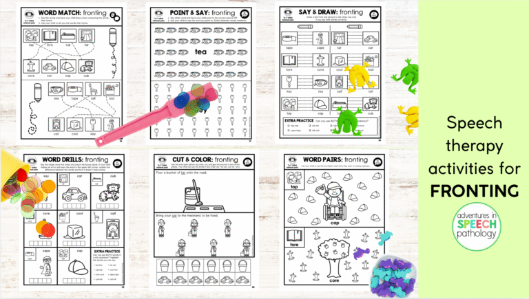 Fronting Activities for Speech Therapy - Adventures in Speech Pathology