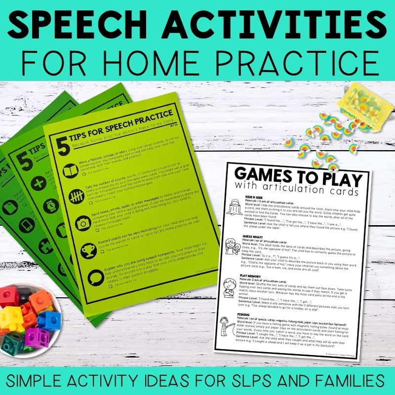 Speech Activities for Home Practice
