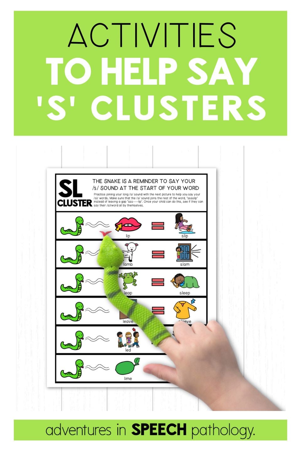 activities to help say s clusters