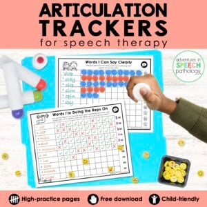 articulation trackers for speech therapy freebie