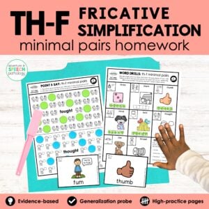 s and th minimal pairs homework | speech therapy