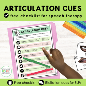 articulation cues speech therapy freebie cover