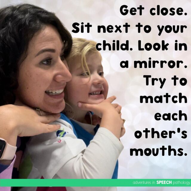It can be so helpful to get down to your child’s level, and make the sound that they can’t say correctly!

Knowing what might can be contributing to their speech error (e.g., their tongue, lips jaw etc.) can help you figure out the right cue or instruction to help your child 👏

And when you are side-by-side in front of a mirror, it’s easier for you to compare their production to yours.

#speechdelaykids #speechdelay #speechpathology #articulation #articulationtherapy