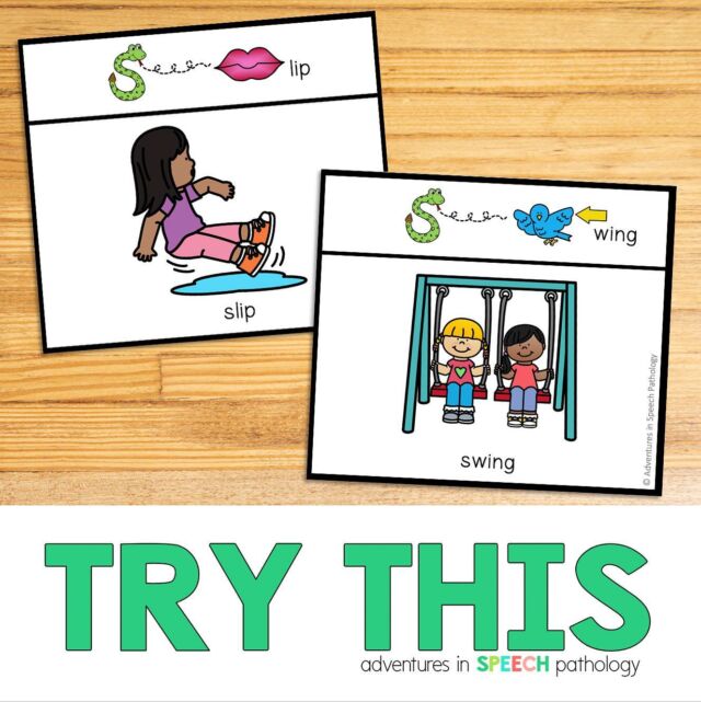 Breaking down something hard (like s clusters) into smaller, easier-to-say parts can really help some children!

Have a look at the cues above these flash cards and see how easy it can be!

#speechtherapy #speechsounddisorders #speechsounds #slpa #slpeeps #adventuresinspeechpathology
